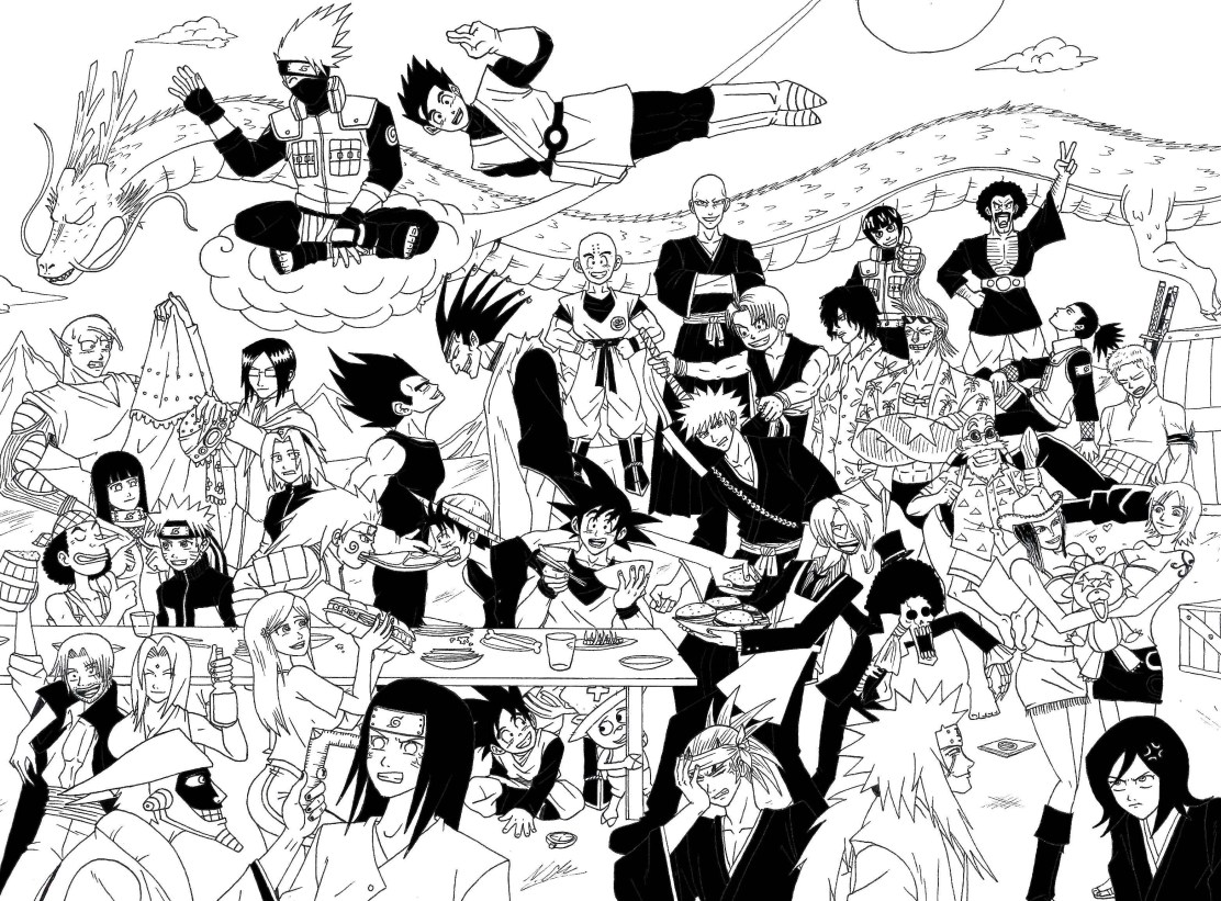 DBZ_Bleach_OnePiece_Naruto_by_taresh