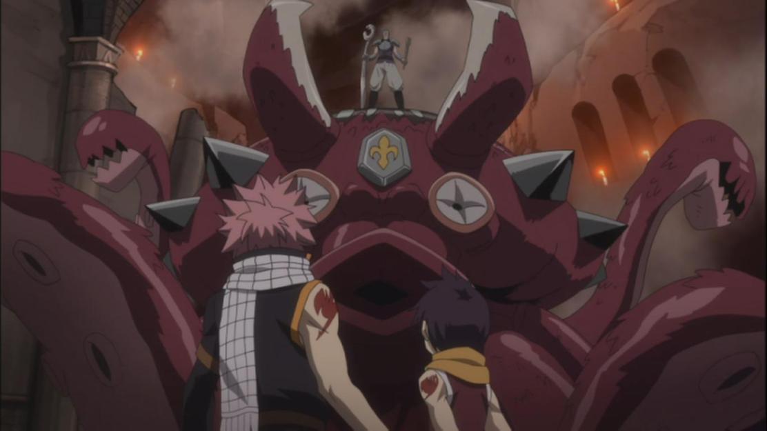 Natsu and Romeo faces Byro