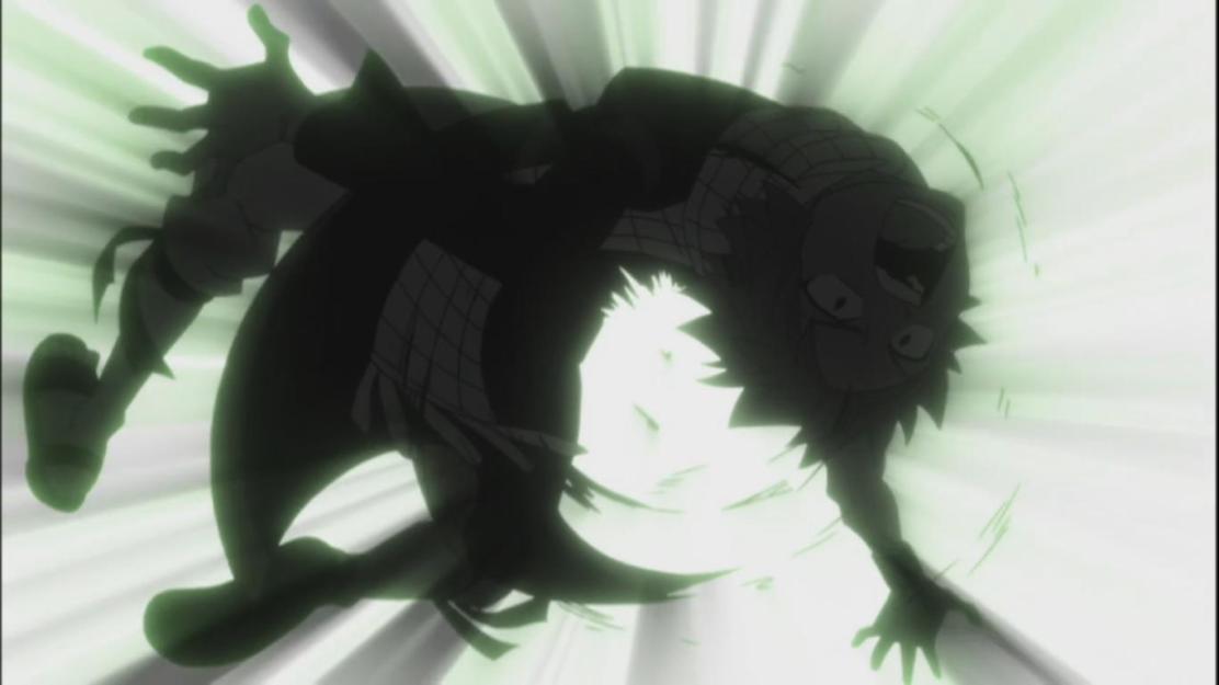 Natsu under Rapture Magic Attack