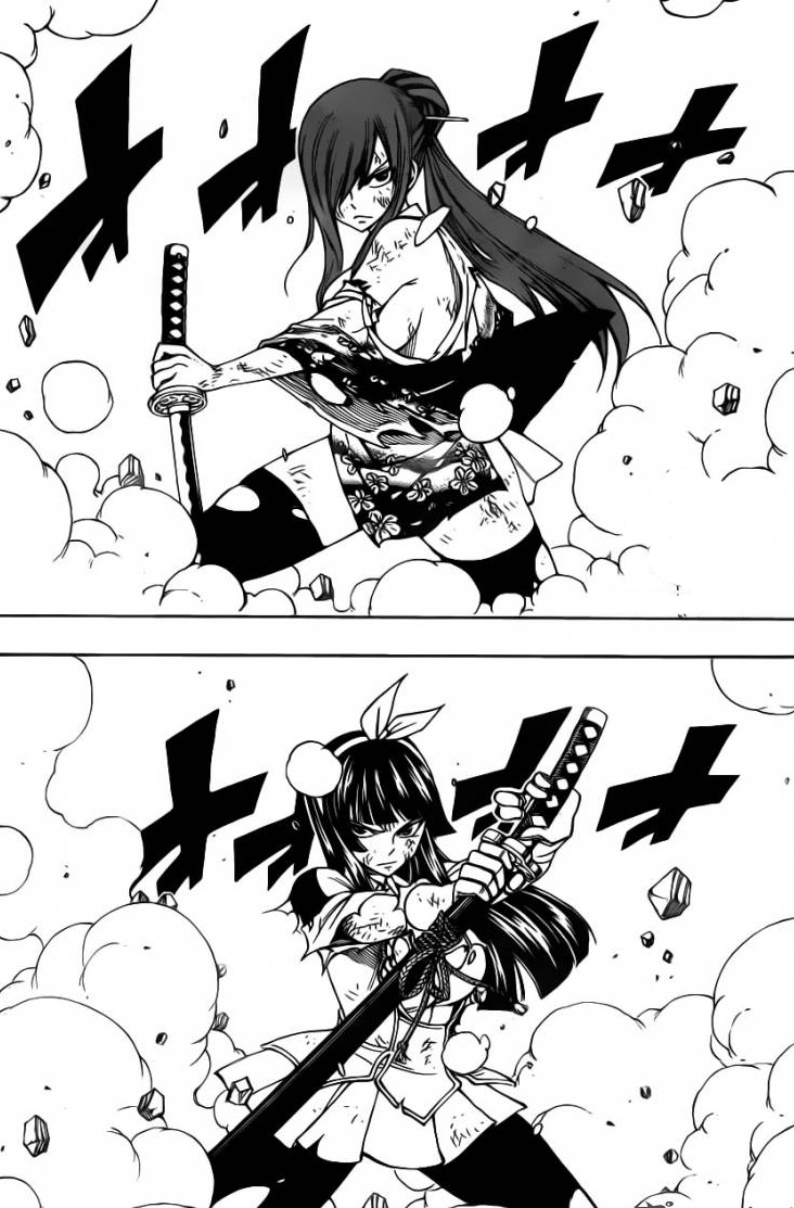 Erza and Kagura hurt but ready