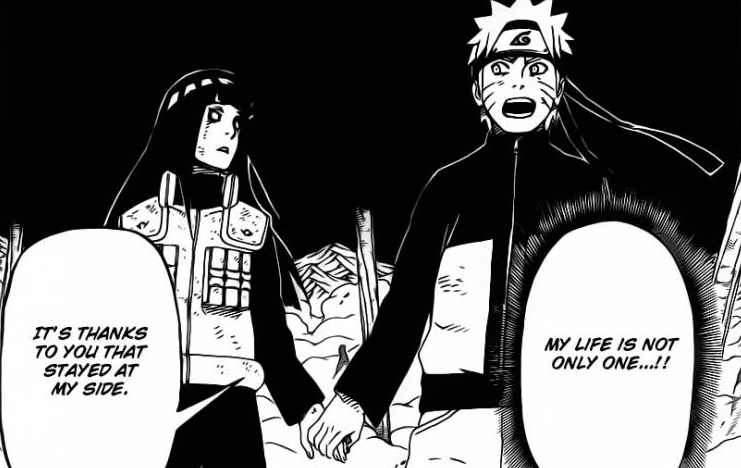 Hinata and Naruto hold hands