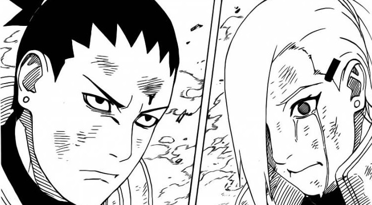 Shikamaru and Ino notice that fathers going to die