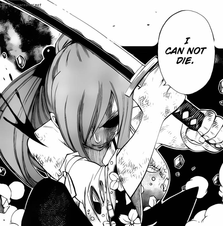 Erza cannot die! Defends against Kagura