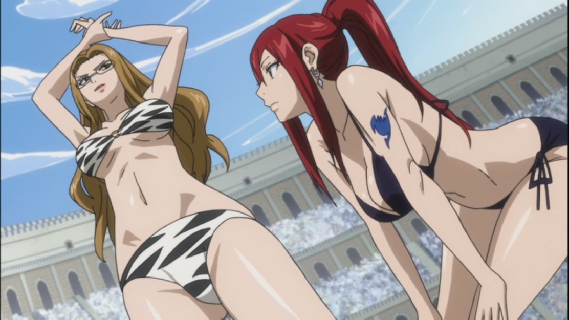 Evergreen and Erza swim suit