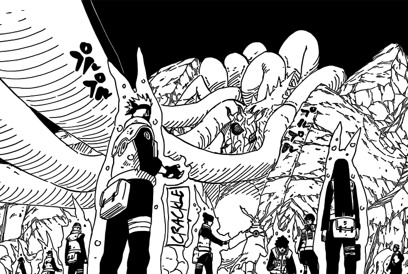 Everyone starts to recieve Kurama's powers