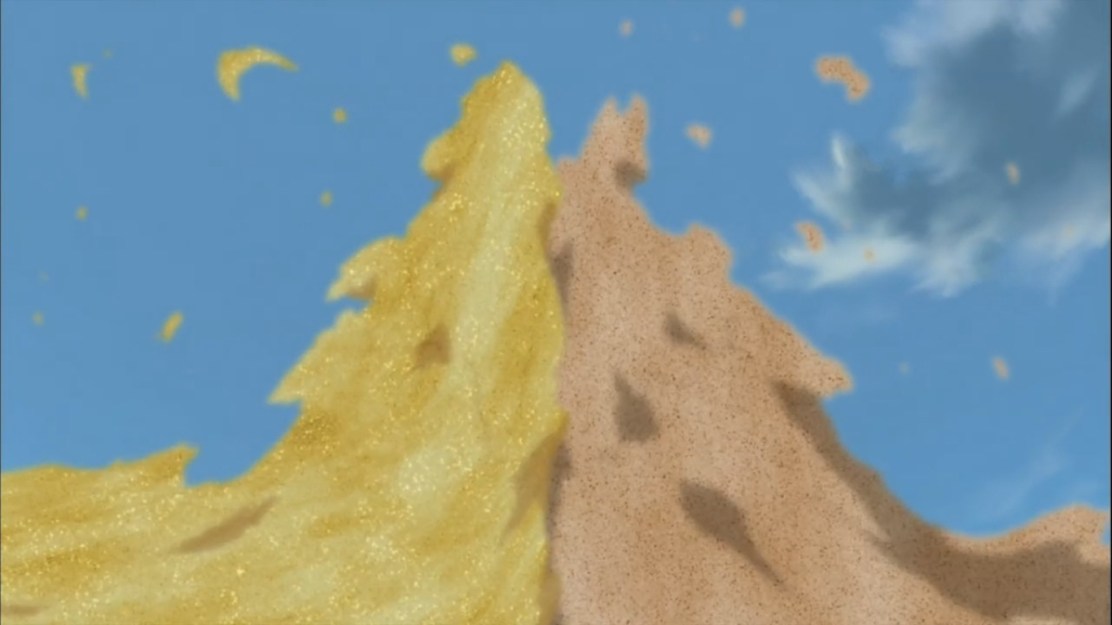 Gaara's Sand against Fourth Kazekage Gold Dust