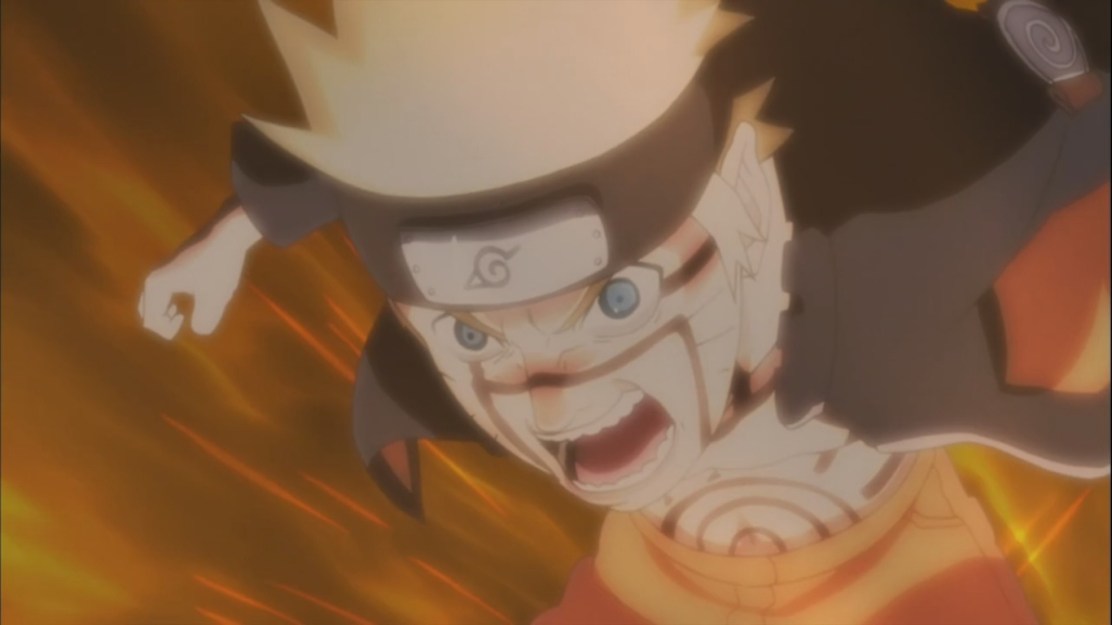 Naruto using Kurama's power