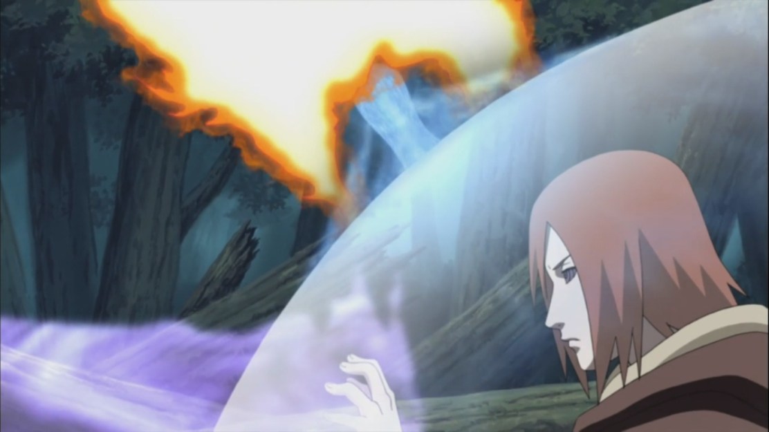 Nagato absorbs Naruto's Rasengan