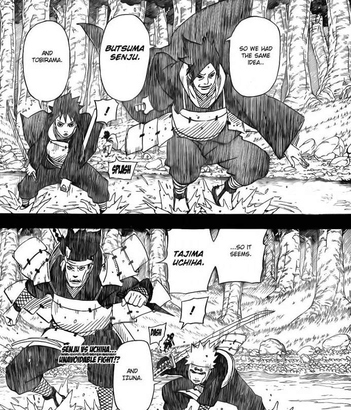 Butsuma and Tobirama Senju with Tajima and Izuna Uchiha