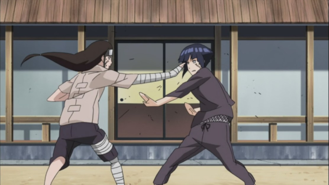 Hinata and Neji spar