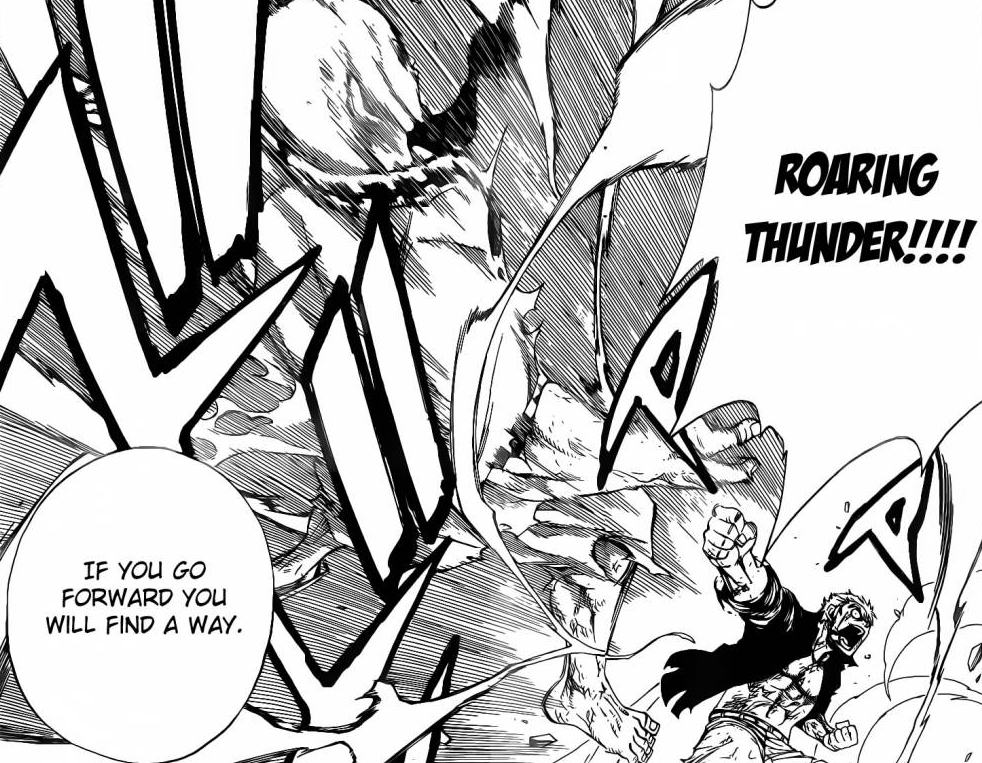 Laxus defeats Jura with Roaring Thunder