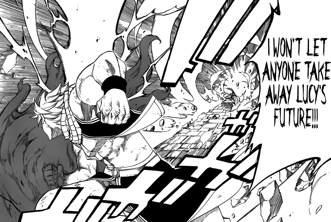 Natsu attacks Future Rogue