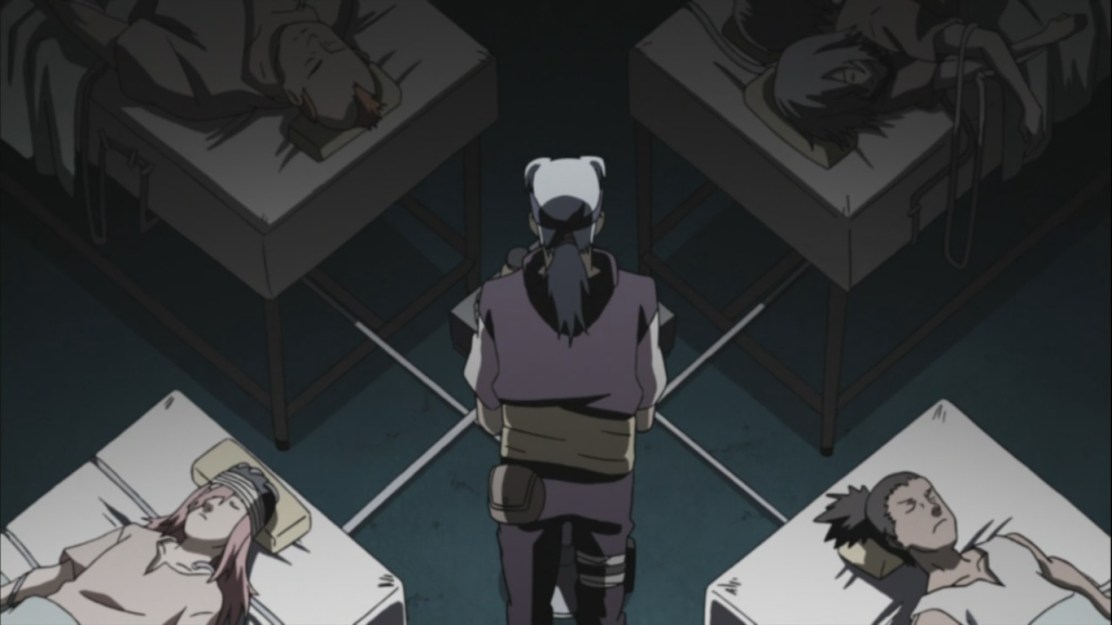 Sound Four in Orochimaru's experiment with Kabuto