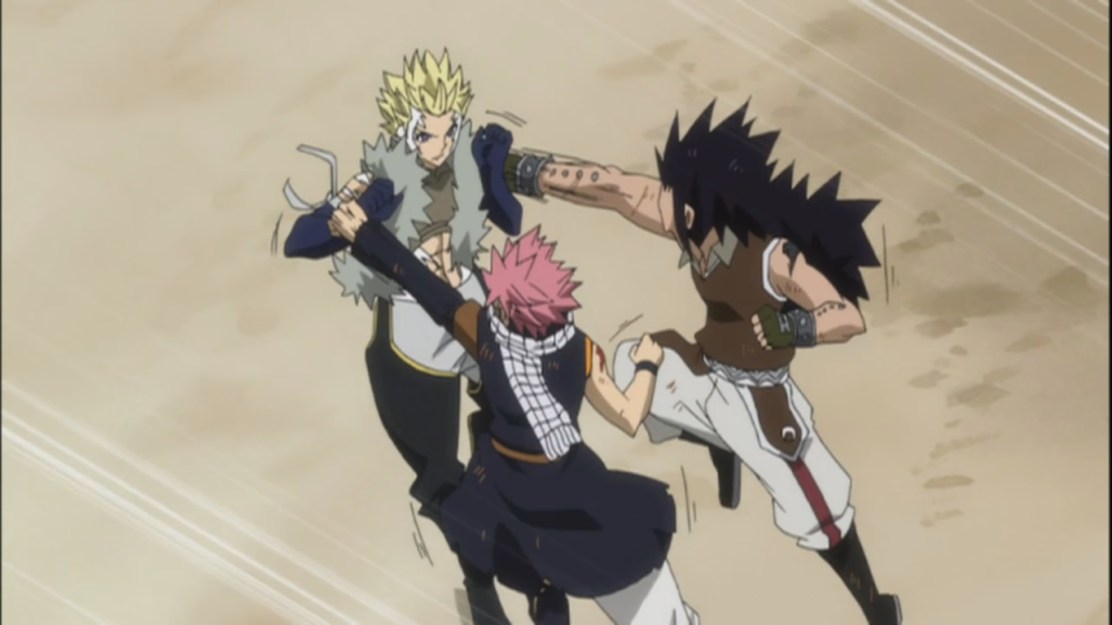Sting faces Natsu and Gajeel alone