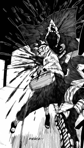 Kakashi and Obito strike each other