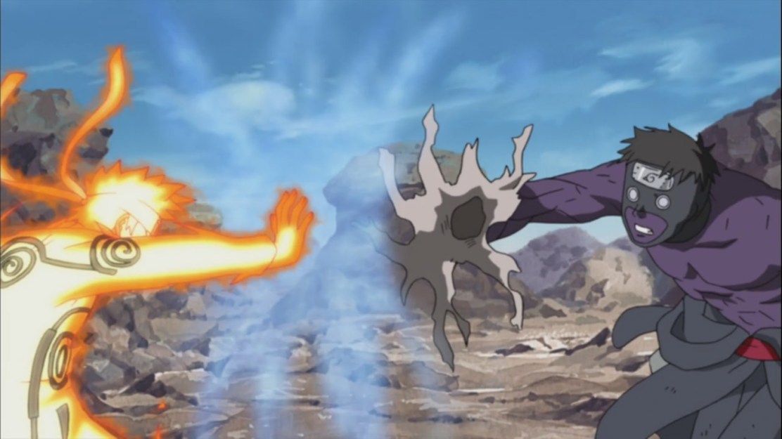 Naruto's Rasengan on Torune's arm
