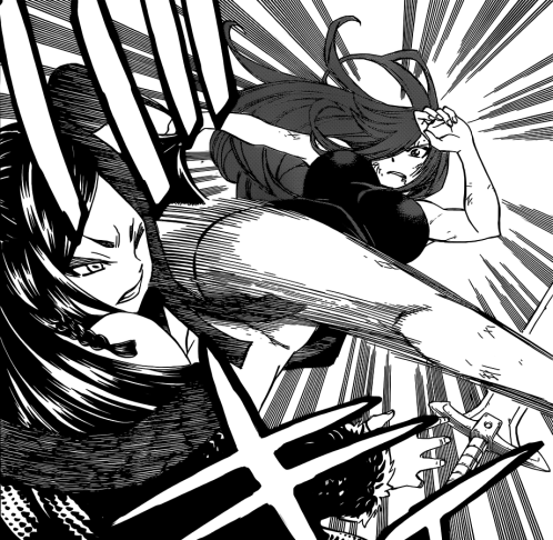 Erza grows and Kicks Minerva