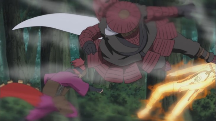 Naruto kicked by Han