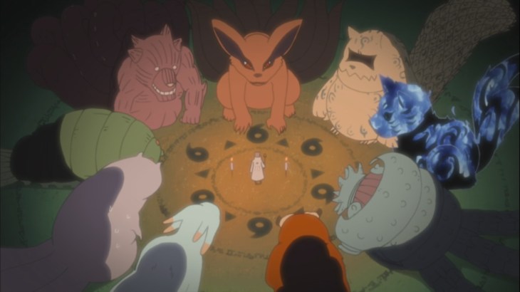 Shukaku, Matatabi, Isobu, Son Goku, Kokuo, Saiken, Chomei, Gyuki and Kurama Sage of Six Paths