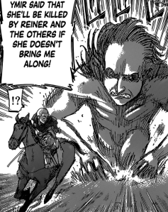 Ymir follows Connie and Historia