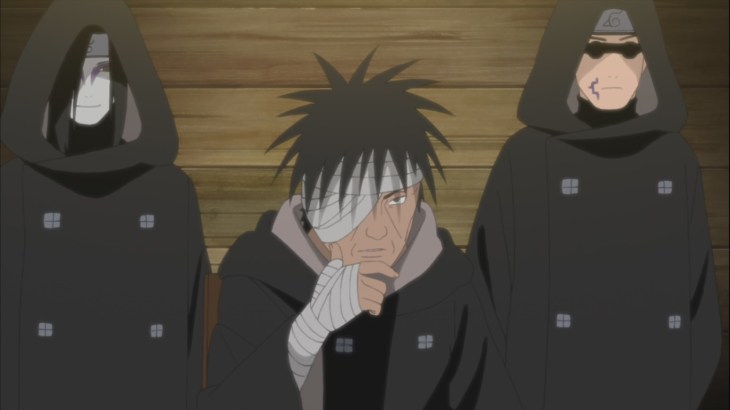 Danzo and his guards Orochimaru