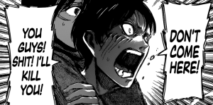 Eren uses special powers to control Titans