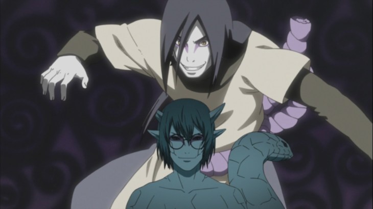 Kabuto looks up to Orochimaru