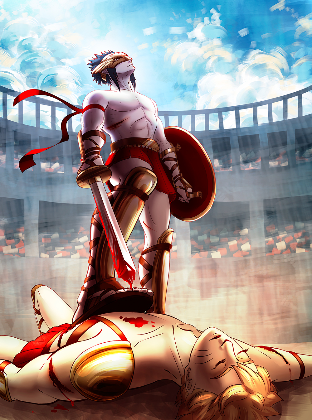 Naruto and Sasuke Victory by Atrika