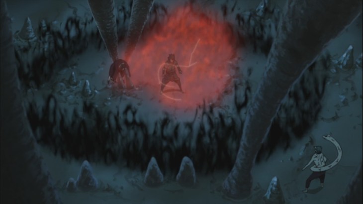 Sasuke stops Kabuto using Amaterasu