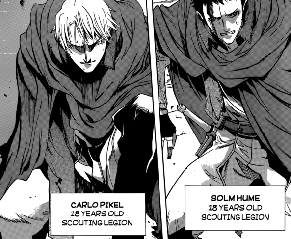 Solm Hume and Carlo Pikel Scounting Legion Attack on Titan Before The Fall