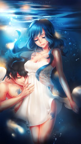 Fairy Tail Underwater Juvia and Gray by Kristallin-F
