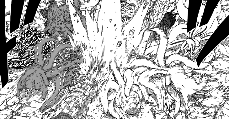 All Bijuu's use tail to smash Madara