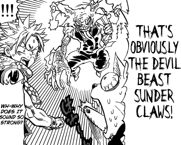 Happy and Natsu scared about the devil