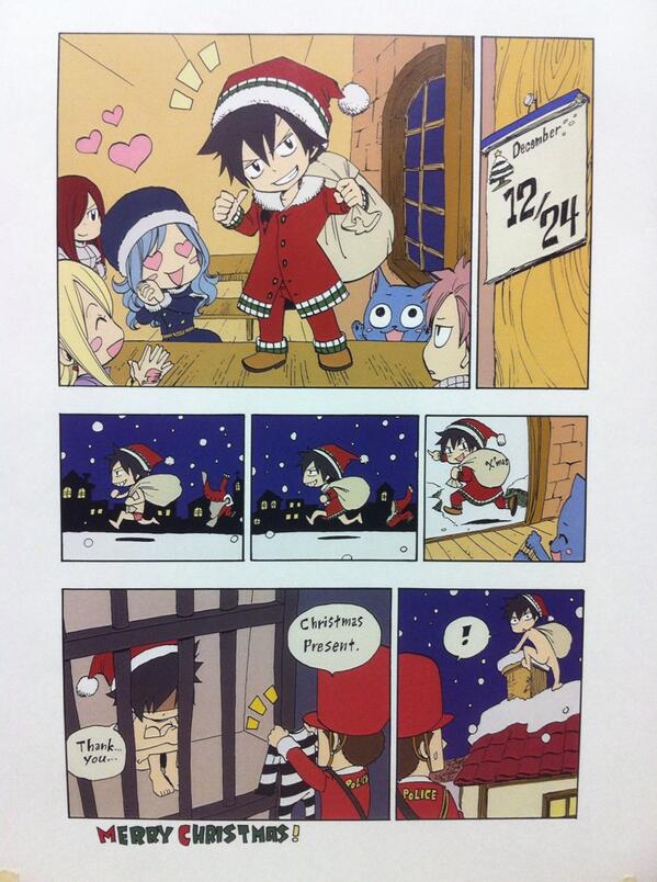Hiro Mashima presents Gray as Santa in English Fairy Tail