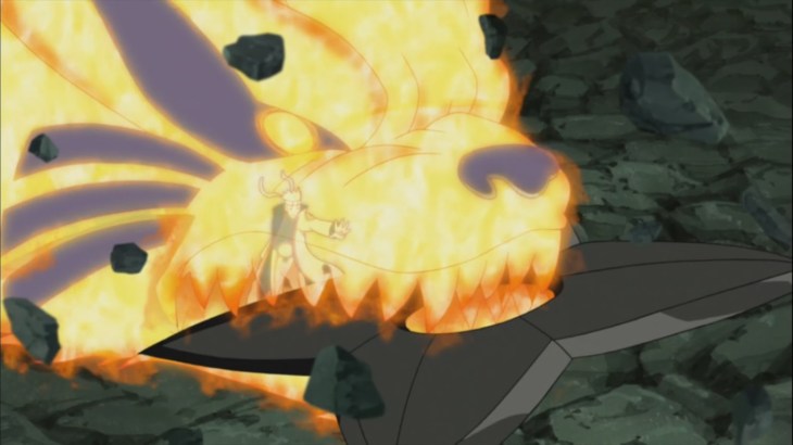 Naruto stops large Kunai