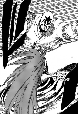 Renji tries to slash Mask De Masculine
