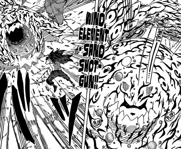 Shukaku's Sand Shot Gun on Madara