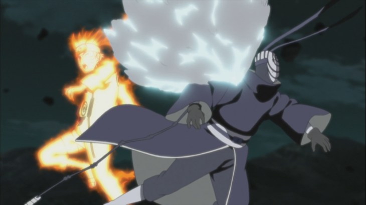 Tobi gets hurt from Naruto's Rasengan
