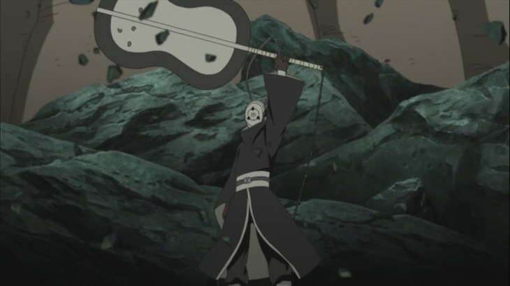 Tobi raises arms up high