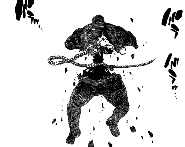 Mask De Masculine Incinerated by Renji's Bankai