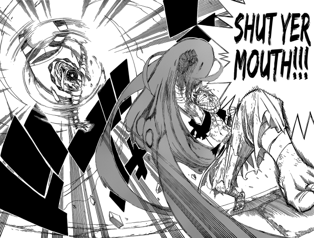 Natsu punches Franmalth