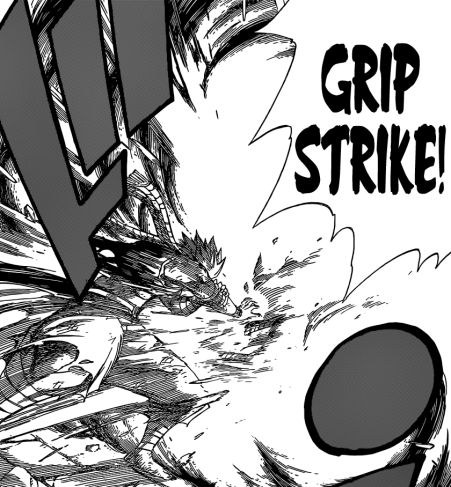 Natsu's Grip Strike on Franmalth