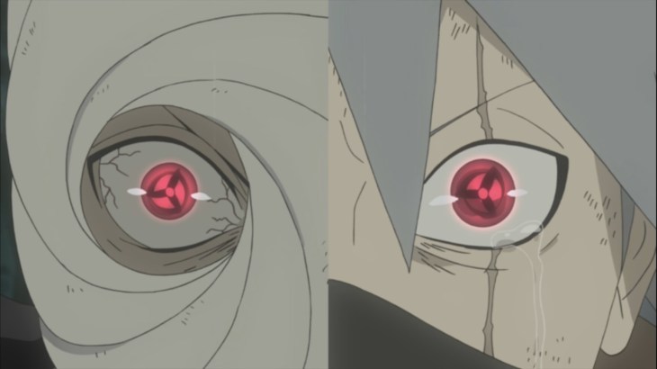 Obito and Kakashi develop Mangekyou Sharingan
