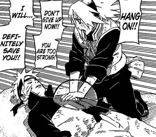 Sakura tries to save Naruto
