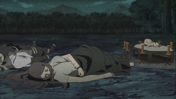 After math of Kurama's attack Kushina and Minato Dead