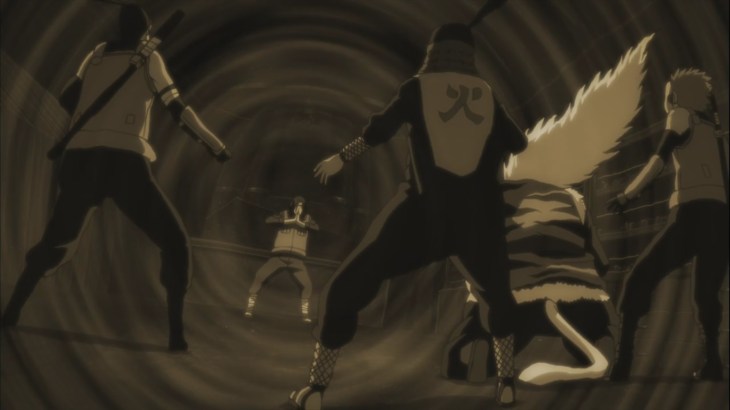 Orochimaru fights Hiruzen