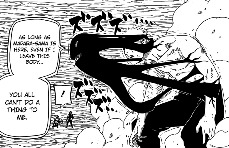 Zetsu tries to escape Obito but fails