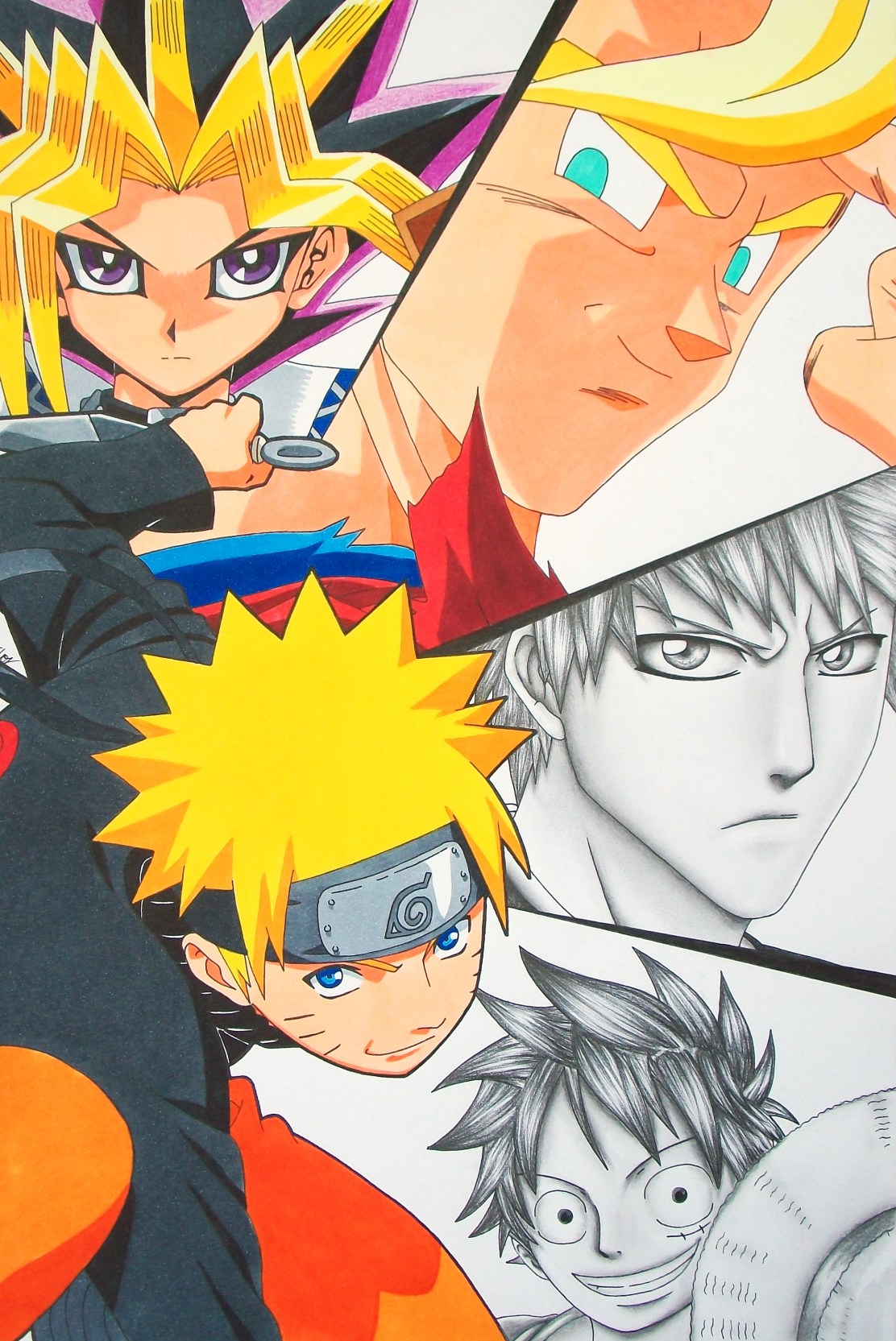 Living The Dream 5 Great Geroes Naruto Ichigo Luffy Goku Yami by Jennux3 and SakakiTheMastermind