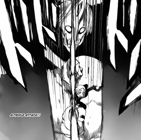 Yachiru's Sanpo Kenjuu attacks Gwenhael