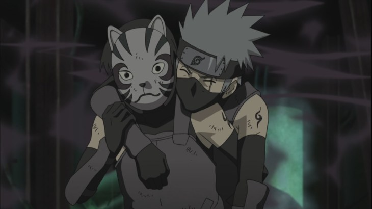 Yamato saves Kakashi from Poisonous Gasses